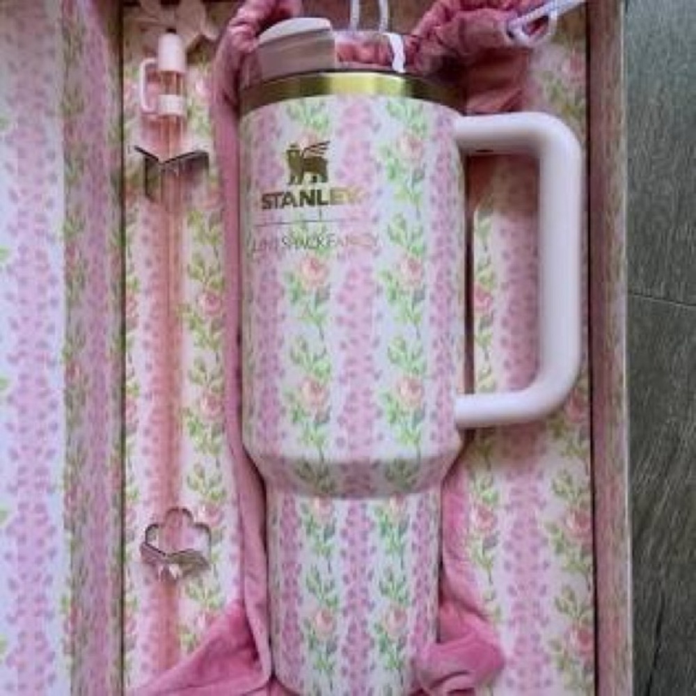 Stanley Pink and White Floral Mug